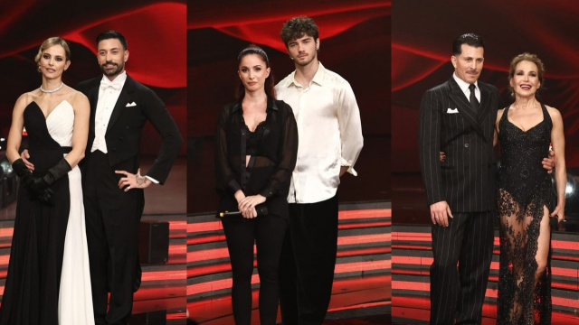 Francesca Fialdini e Giovanni Pernice, Andrea Delogu e Nikita Perotti, Pasquale La Rocca e Barbara D'Urso &copy; Rai.