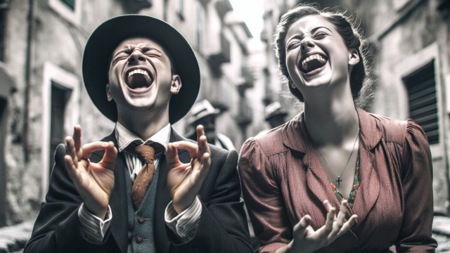 Numero 19 della Smorfia napoletana, 'a resata. &copy; Immagine creata con Dall-E