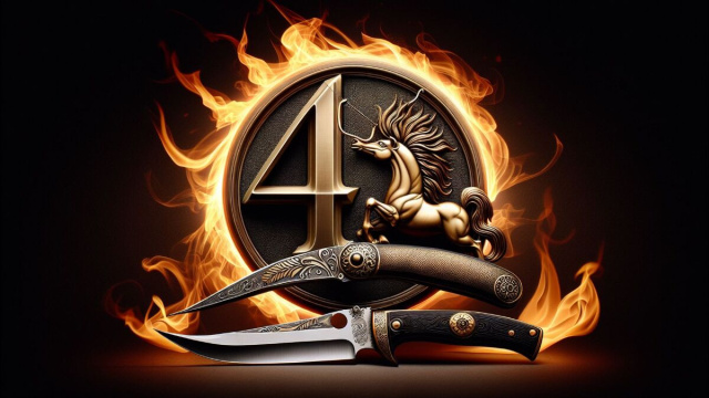 Numero 41 della Smorfia napoletana, il coltello per il Sagittario. &copy; Immagine creata con Dall-E