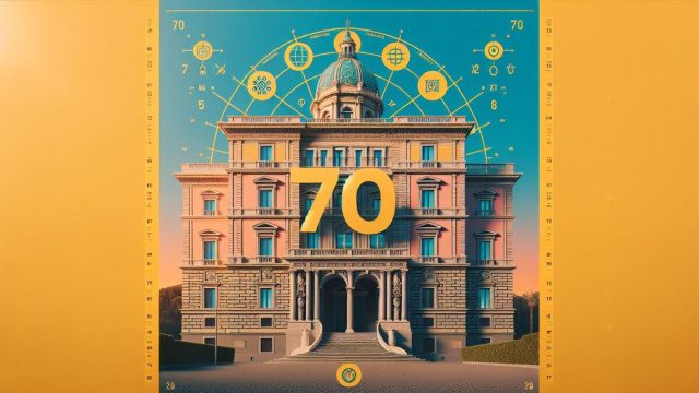 Numero 70 della Smorfia napoletana, un palazzo per il Capricorno. &copy; Immagine creata con Dall-E.