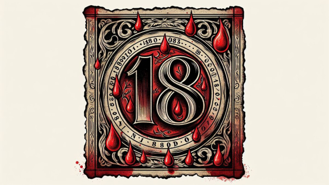 Numero 18 della Smorfia napoletana, 'o sanghe per il Cancro. &copy; Immagine creata con Dall-E