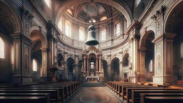 Numero 84 della Smorfia napoletana, 'a chiesa per i Pesci. &copy; Immagine creata con Dall-E