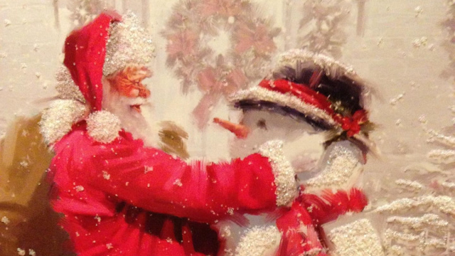 Babbo Natale e un pupazzo di neve.