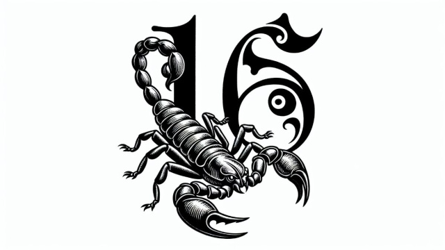 Numero 16 della Smorfia napoletana, 'o culo, per lo Scorpione. &copy; Immagine creata con Dall-E