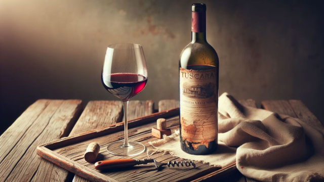 Numero 45 della Smorfia napoletana, 'o vino bbuono. &copy; Immagine creata con Dall-E