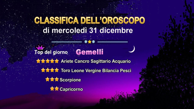 Classifica a stelle del 31 dicembre 2025 - &copy; Roberta Carsoli.