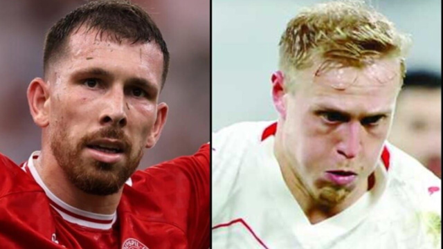 Hojbjerg del Marsiglia e Schlager del Lipsia (combo da Instagram).
