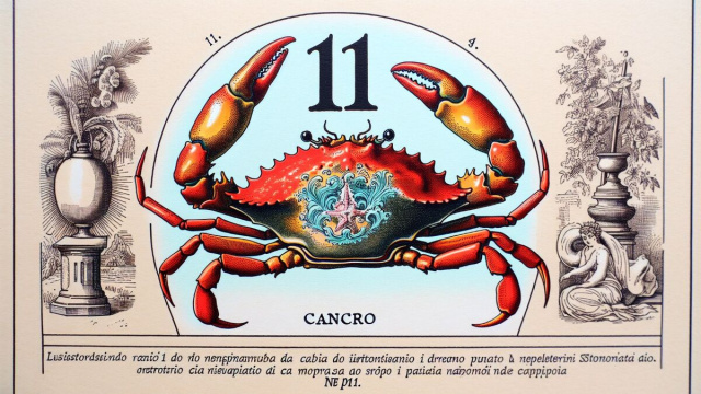 Numero 11 della Smorfia napoletana, Cancro e 'e surice. &copy; Immagine creata con Dall-E