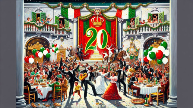 Numero 20 della Smorfia napoletana, 'a festa. &copy; Immagine creata con Dall-E