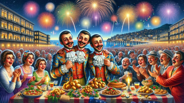 Numero 20 della Smorfia napoletana, 'a festa, per i Gemelli &copy; Immagine creata con Dall-E