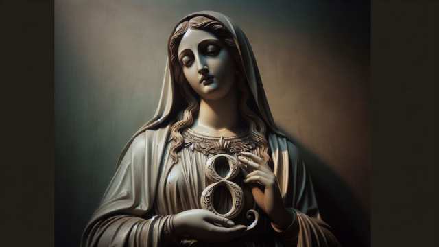 Numero 8 della Smorfia napoletana, 'a Maronna, per il segno Leone. &copy; Immagine creata con Dall-E