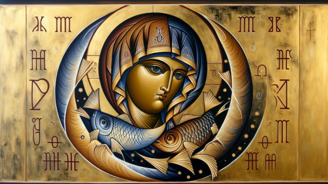 Numero 8 della Smorfia napoletana, 'a Maronna, Pesci. &copy; Immagine creata con Dall-E