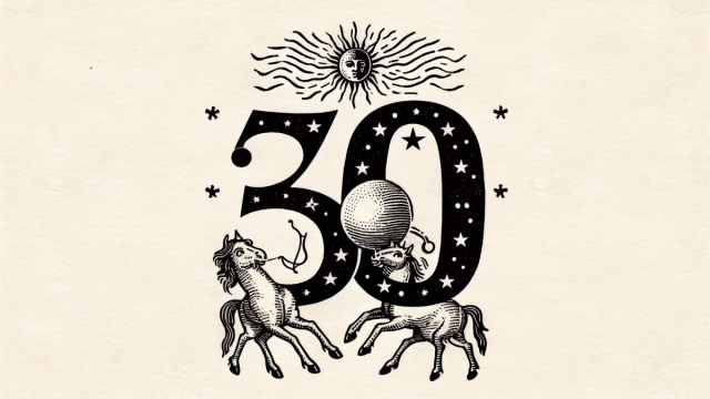 Numero 30 della Smorfia napoletana, 'e palle d''o tenente, per l'oroscopo del Sagittario. &copy; Immagine creata con Dall-E