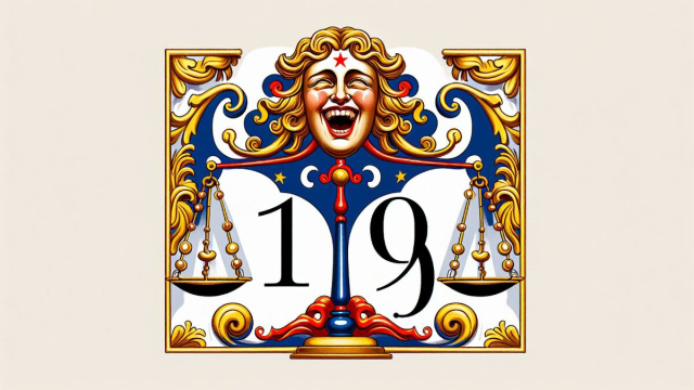 Numero 19 della Smorfia napoletana, 'na resata per la Bilancia. &copy; Immagine creata con Dall-E