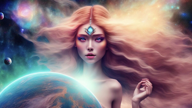 Ragazza con capelli lunghi e un pianeta - pixabay.com