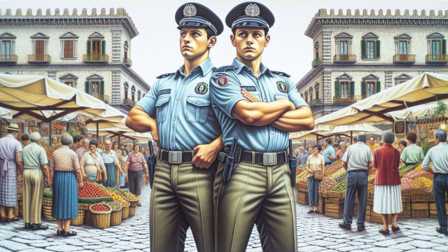 Numero 24 della Smorfia napoletana, 'e gguardie per i Gemelli. &copy; Immagine creata con Dall-E