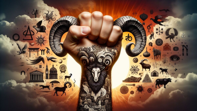 Numero 5 della Smorfia napoletana, 'a mano per l'Ariete. &copy; Immagine creata con Dall-E