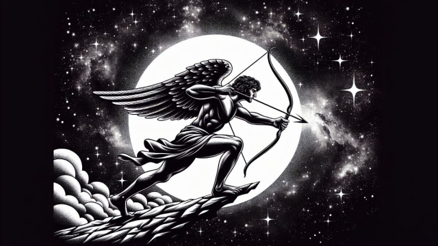 Numero 61 della Smorfia napoletana, 'o cacciatore per il Sagittario. &copy; Immagine creata con Dall-E