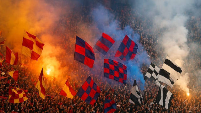 Tifosi allo stadio @ immagine creata con I.A.