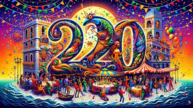 Numero 20 della Smorfia napoletana, 'a festa, associato al segno dei Pesci nel contesto dell'oroscopo di oggi. &copy; Immagine creata con Dall-E