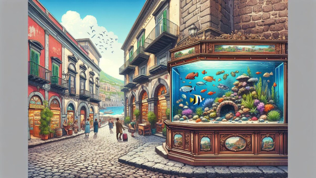 Numero 38 della Smorfia napoletana, l'Acquario &egrave; 'e mazzate. &copy; Immagine creata con Dall-E