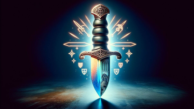 Numero 41 della Smorfia napoletana, 'o curtiel per il Capricorno. &copy; Immagine creata con Dall-E