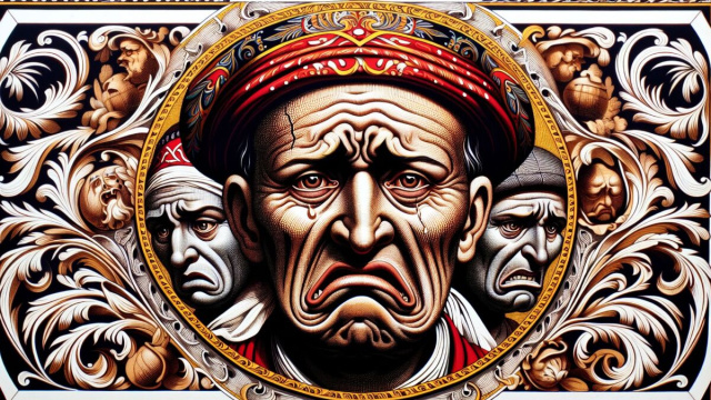 Numero 65 della Smorfia napoletana, 'o chianto per il segno dello Scorpione. &copy; Immagine creata con Dall-E