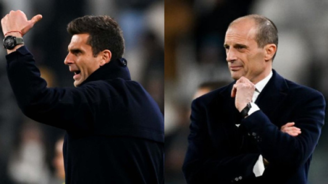 Thiago Motta e Massimiliano Allegri. Foto &copy; Juventus