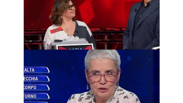 L&rsquo;Eredit&agrave;, sopra Katia con Marco Liorni, sotto Annalisa &copy; Rai 1