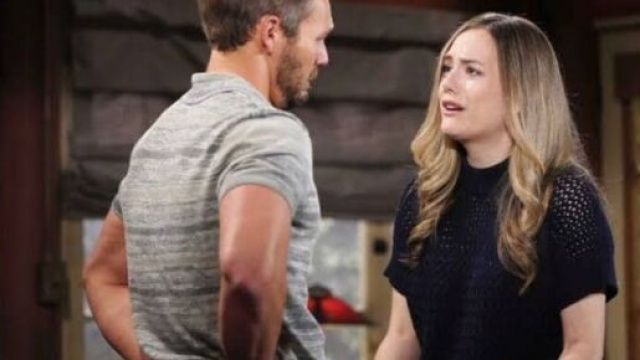 Liam e Hope in una scena di Beautiful &copy; Mediaset.