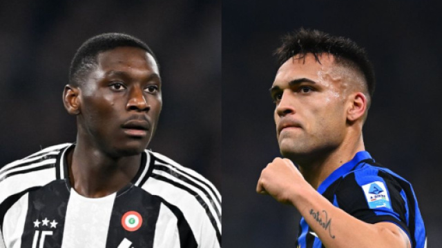 Kolo Muani, attaccante della Juventus. Foto &copy; Juventus. Lautaro Martinez, attaccante dell'Inter. Foto &copy; Inter