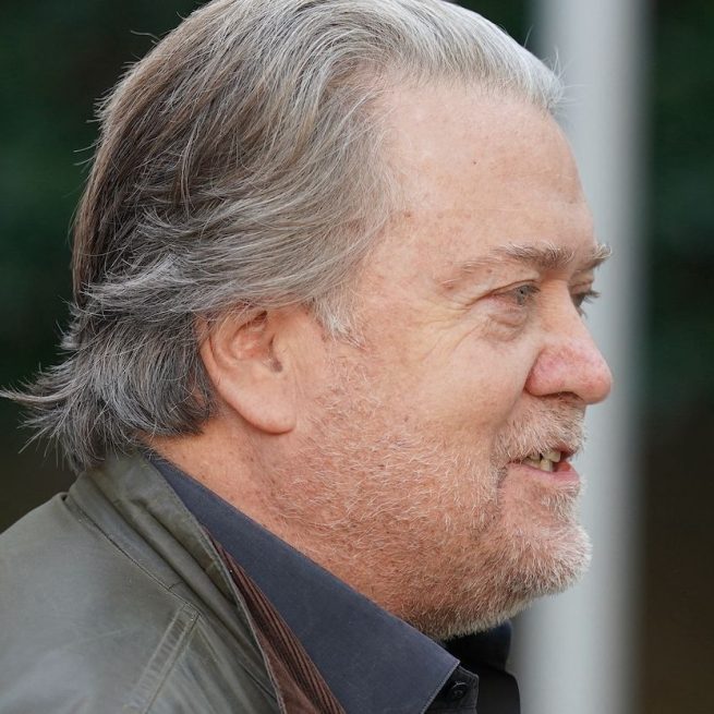 Steve Bannon l'ex stratega della Casa Bianca ora podcaster di estrema destra. &copy; Shutterstock