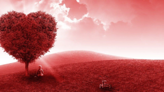 Paesaggio da sogno, albero a forma di cuore &copy; Pixabay