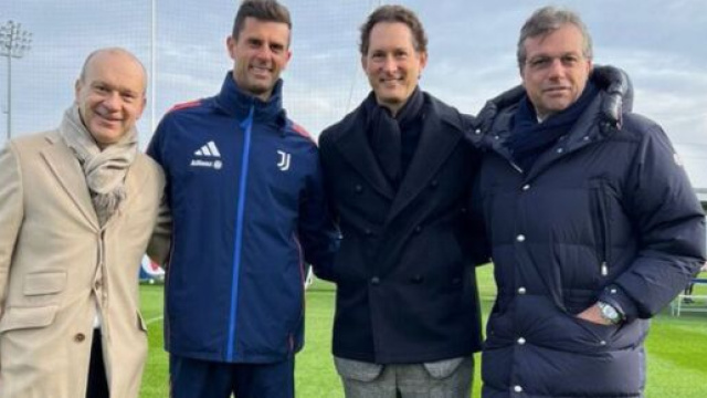 Maurizio Scanavino, Thiago Motta, John Elkann e Cristiano Giuntoli &copy; Fc Juventus