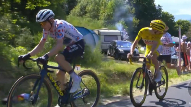 Vingegaard e Pogacar al Tour de France - &copy; Screenshot Eurosport