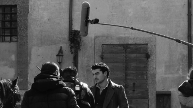 Giacomo Giorgio sul set della serie Rai Belcanto. &copy; Facebook, Giacomo Giorgio.