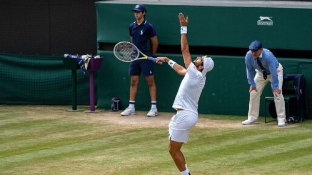 Matteo Berettini sul campo di Wimbledon. &copy; WIkimedia Commons