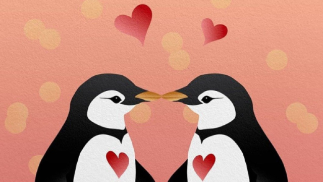 Due pinguini innamorati &copy; Pixabay.
