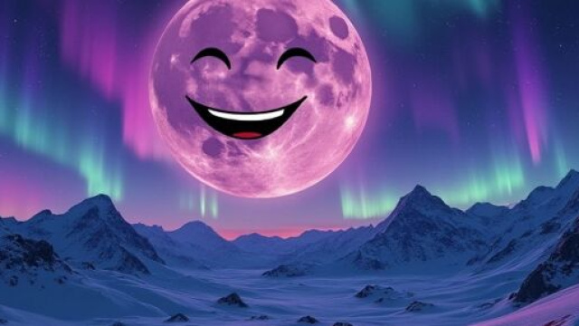 Luna rosa che ride &copy; Grok AI X