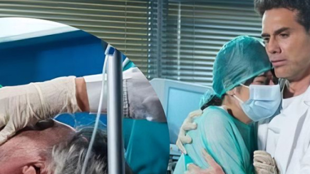 In primo piano, Riccardo (Mauro Racanati) abbraccia Rossella (Giorgia Gianetiempo), nel riquadro Michele (Alberto Rossi) &copy; Un Posto al Sole - Rai