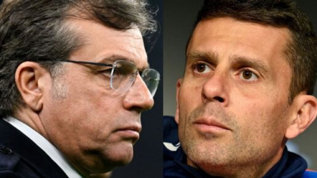 Cristiano Giuntoli e Thiago Motta. Foto &copy; Juventus