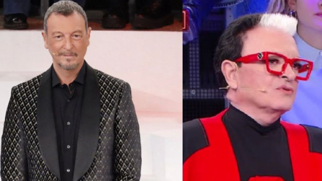 Amadeus e Cristiano Malgioglio - screenshot &copy; Canale 5.