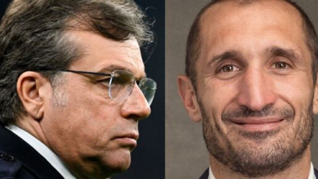 Cristiano Giuntoli, ds della Juve. Foto &copy; Juventus. GiuGiorgio Chiellini, Head of Football Institutional Relations della Juve. Foto &copy; X/Chiellini