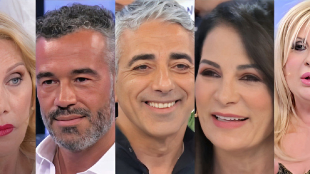 Sabrina, Sebastiano, Giuseppe, Marisa e Tina Cipollari - screenshot &copy; Canale 5.