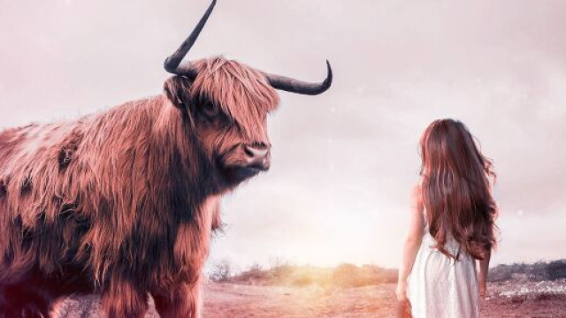 Un toro e una ragazzina &copy; Pixabay