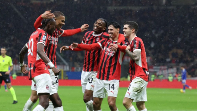 I giocatori del Milan esultano contro il Como. &copy; AC Milan