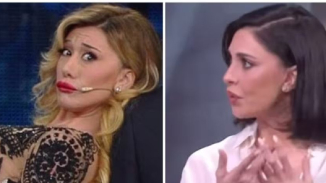 Virginia Raffaele e Belen Rodriguez &copy; screenshot TvTalk - Rai 3.