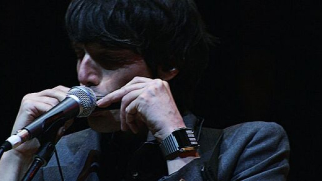 Bugo suona l'armonica durante un concerto &copy; Immagine Flickr