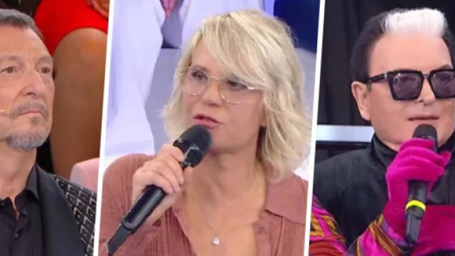 Amadeus, Maria De Filippi e Cristiano Malgioglio - screenshot &copy; Canale 5