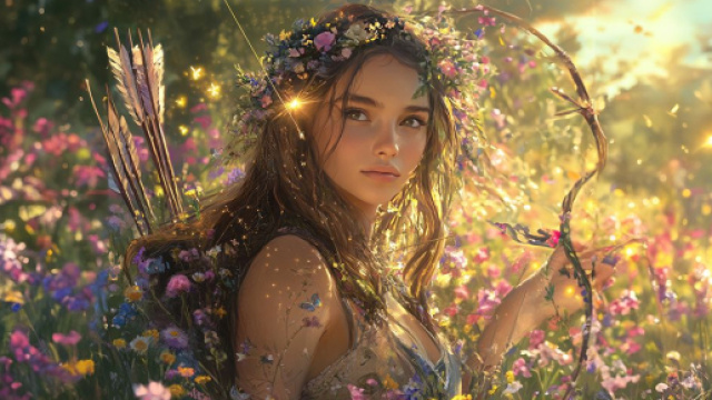 Sagittario, primavera, Oroscopo Immagine creata con IA Midjourney